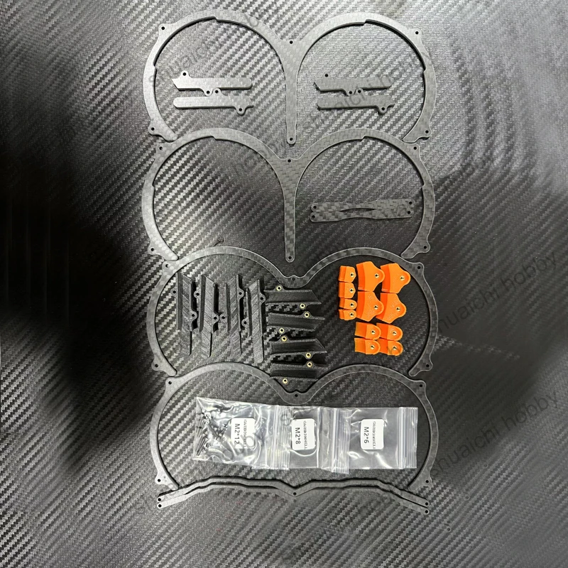 1Set RC FPV Drone Heavy-Duty Crash-Resistant Protective Ring 2mm Carbon Fiber Plate with TPU Anti-wear Pads for DJI AVATA2 Parts