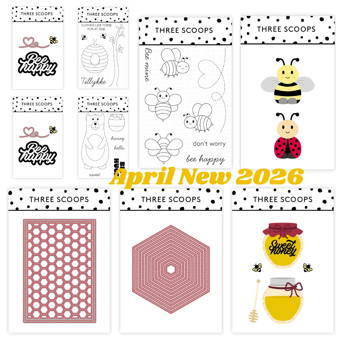 �y�Z�[�����zTHREE SCOOPS Bee Happy ���^���N���t�g�J�b�e�B���O�_�C �Z���`�����g�N���A�X�^���v DIY �X�N���b�v�u�b�N�y�[�p�[�f�R���[�V���� ����G���{�X���H