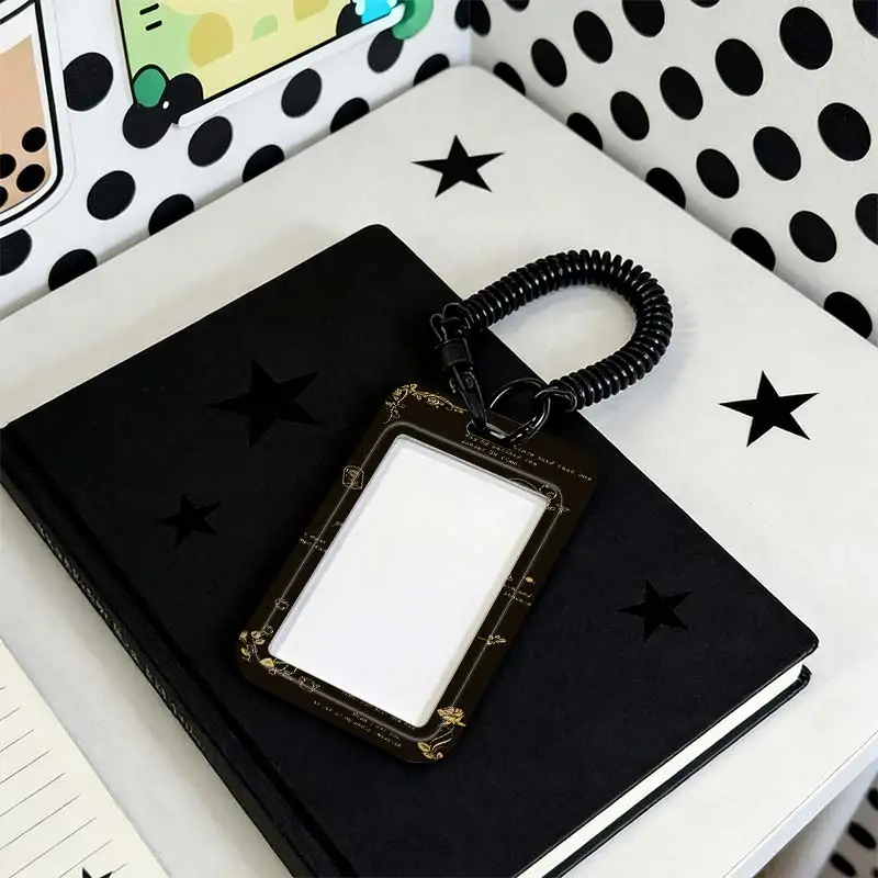 Card Protection Cover for Kpop Photocard Holder Photo Protector Stretchable Spring Cord Student Bus/Meal Card Protection Case