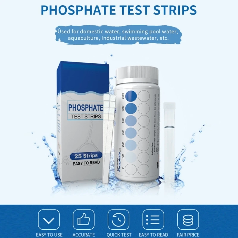 Paski testowe do akwarium 25 sztuk łatwe testowanie PH chloru twardość zasadowość Fishtank jakość wody Test fosforanowy Dropship