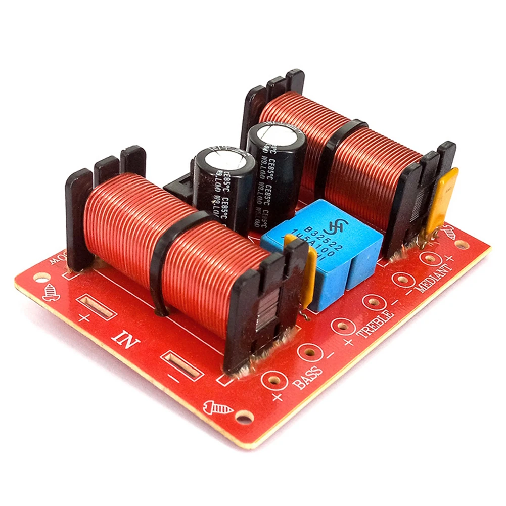 150W Frequency Dividers Treble Medium Bass 3 Way Audio Hifi Filter Circuit Board Adjustable for Upgrading Home Audio Systems