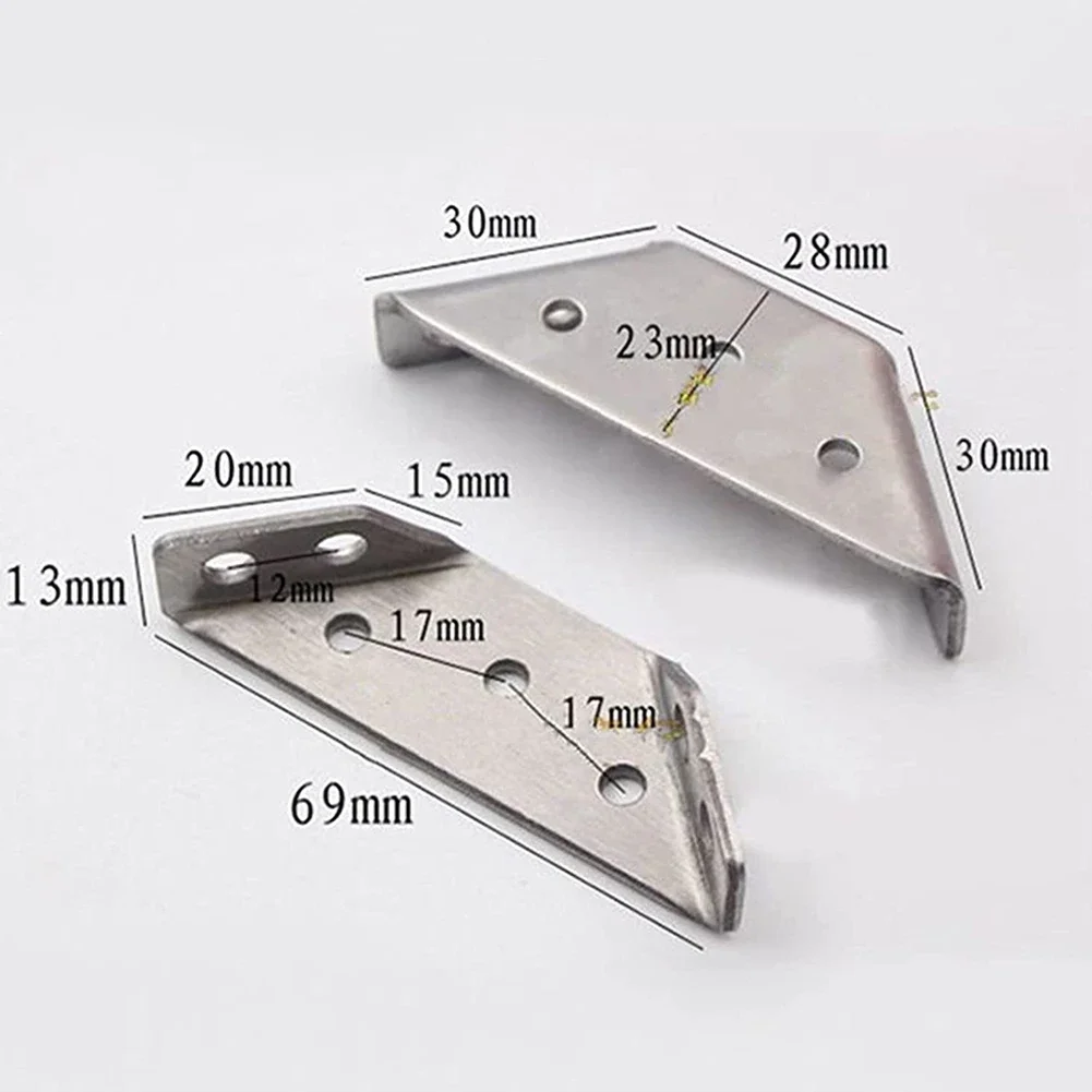 

4 pcs Corner Brackets Stainless Steel Furniture Right Angle Shelf Connector Cabinet Support Fixing Frame Corner Brace Fasteners