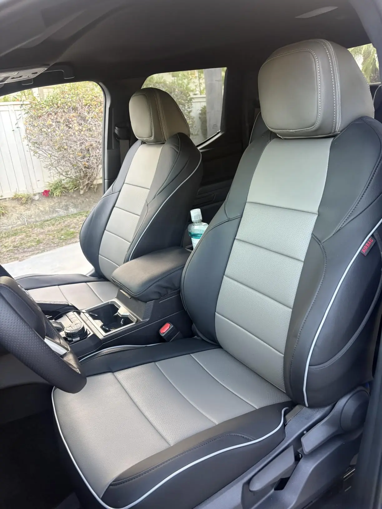 EKR Tacoma Car Seat Covers Custom Fit for Toyota Tacoma 2024-2026 DoubleCab/CrewCab SR/SR5/TRD Sport/TRD Off-Road/Limited  Full Set Leather Truck Seat Covers