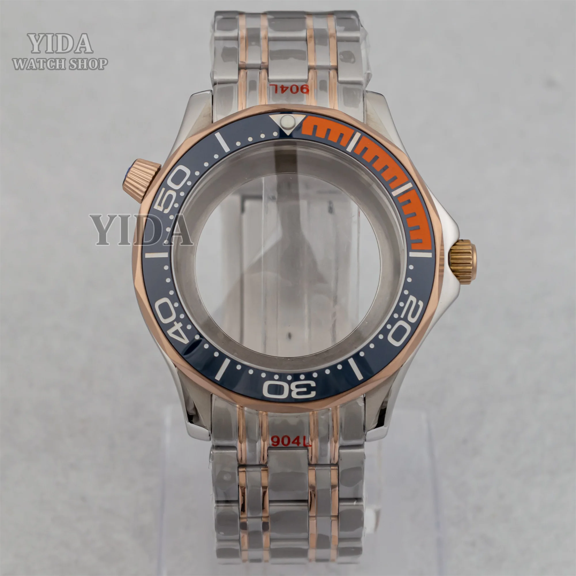 

NH35 Case for Seamaster 300 Stainless Steel Strap 10ATM Waterproof 41mm Watch Case fit NH35 NH36 Mechanical Movement 31mm Dial