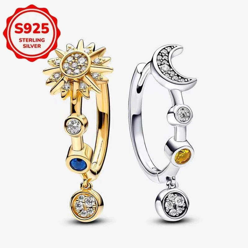 925 Sterling Silber Charms Bunte Emaille Schmetterling Plumeria Blume Sonne Mond Stern Anhänger Perlen Damen Armband DIY Schmuck Geschenk