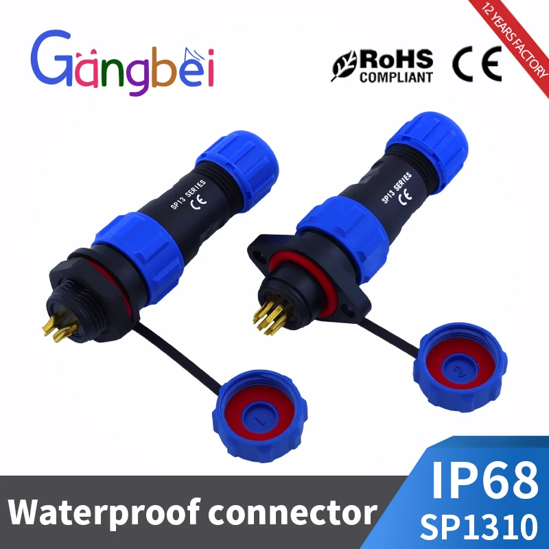 Waterproof connector SP13-2pin 3pin 4pin 5/6/7/9pin IP68 waterproof electrical connector SP1310P SP1312S SP1311S SP1313S Gangbei