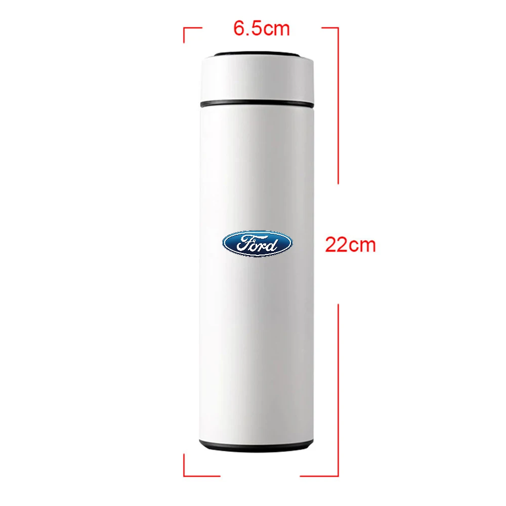 Smart Touch Screen Stainless Thermo Mug Temperature Display For Ford Ranger Focus Kuga Mustang S-MAX Transit Mondeo Fusion Fiest