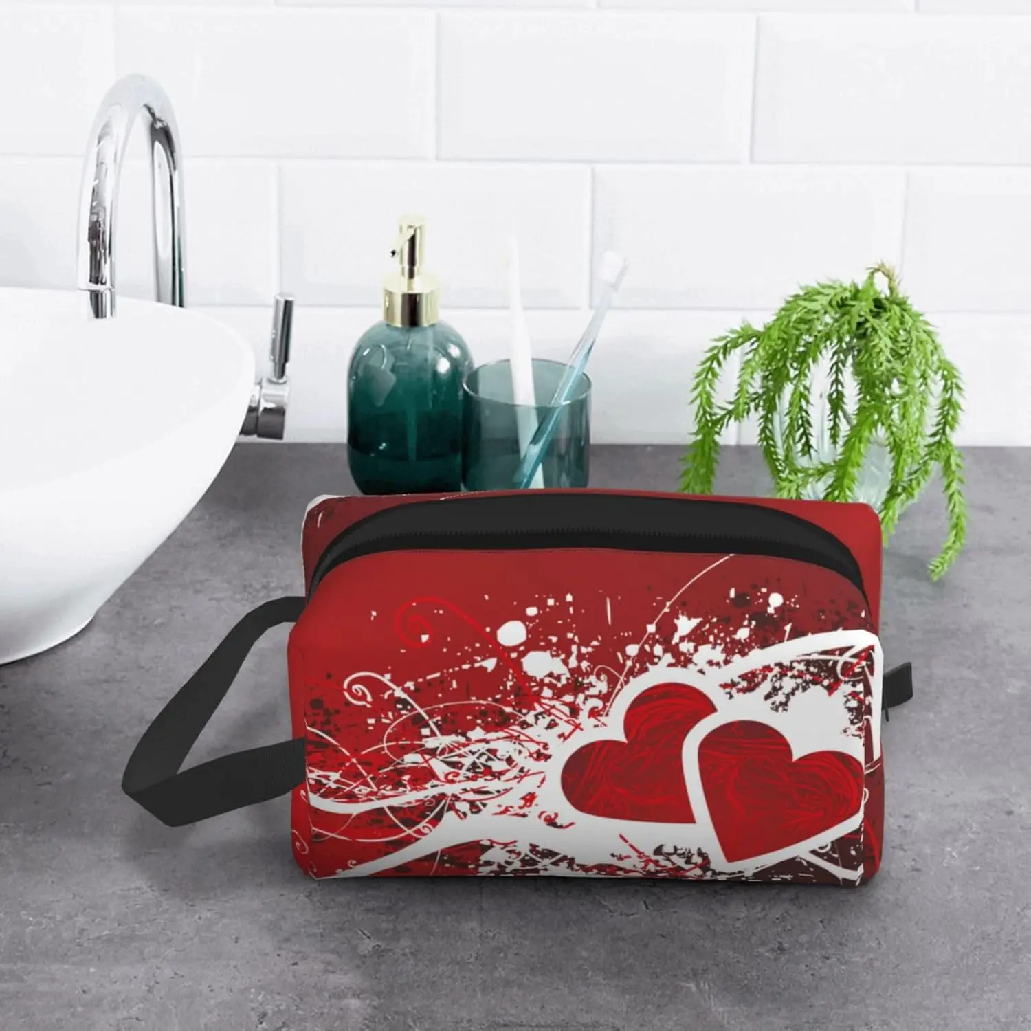 

Дорожная косметичка на день Святого Валентина, дорожная косметичка, портативная дорожная косметичка большой емкости для женщин