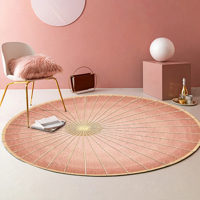 Nordic Style Round Carpets for Living Room Bedroom Big Area Rug Heterogonal Carpet Sofa Coffee Table Floor Mat Entryway Doormats