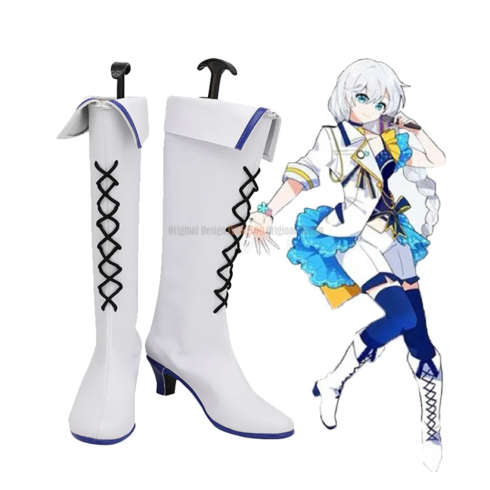 Kallen Kaslana Boots Cosplay Honkai Impact 3 Kallen Cosplay Shoes White Leather Boots Custom Made