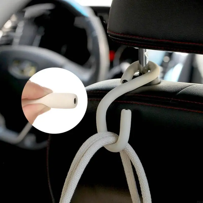 P0UA Convenient Headrest Attachments Soft Rod Hook Kitchen Car Door Back Hanger Hook for Hangings Clothes