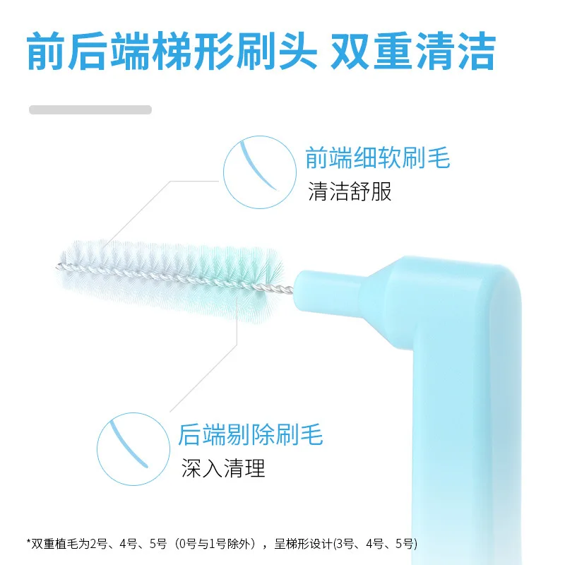 5PCS L-shaped Teeth Cleaning Brush with Fine Soft Bristles for Dual Cleaning Without Damaging Gums One-time Cleaning of Teeth