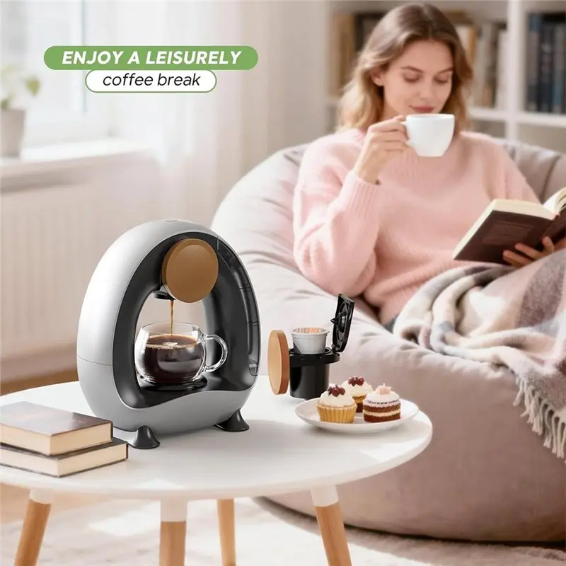 【GARMENT】Portable 2 In 1 For Home& Garden Coffee Maker High Quality Automatic Silent Machine For RV-US Plug