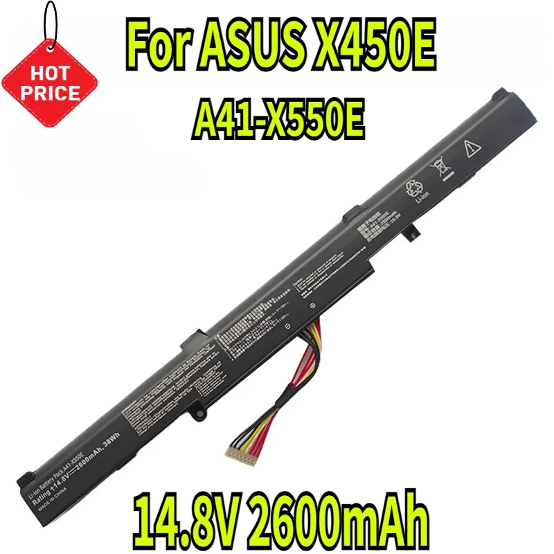 

14,8 В 2600 мАч A41-X550E аккумулятор для ноутбука ASUS X450E X450J X450JF X751M X751MA X751L X750JA A450J A450JF A450E K550D X550D