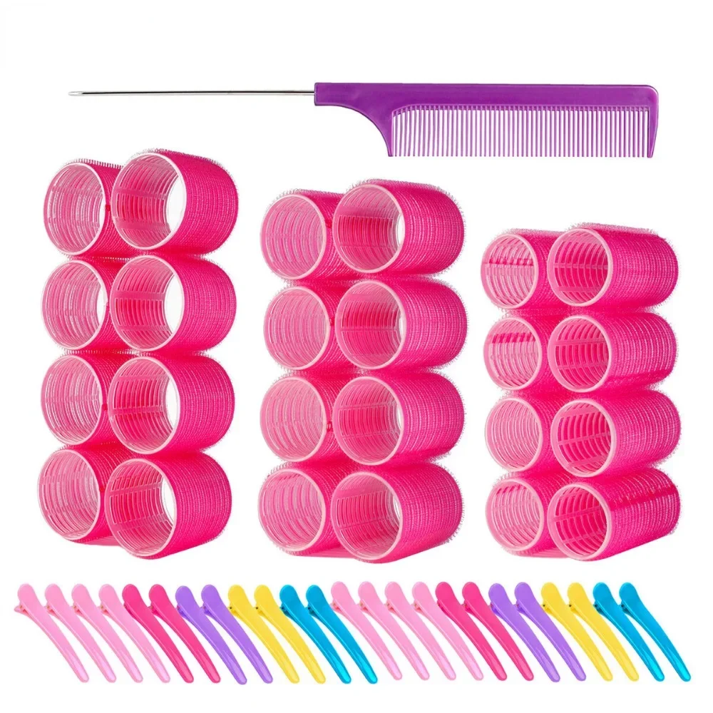 S/M/L Hair Rollers Self Grip Holding Self-Adhesive Air Bangs Curling Roller Hair Clips Comb DIY Hair Curling Tools