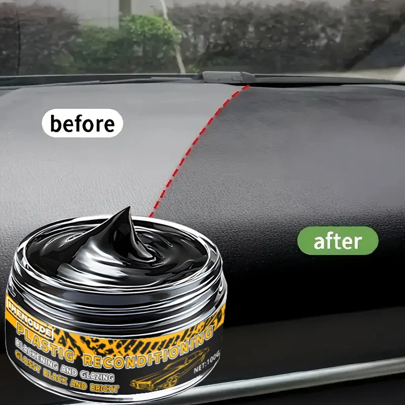 Cire brillante pour pneus de voiture et de camping-car, 1 pièce, 100g, rénovation et entretien intérieurs, mise à jour en plastique pour moto, réparation de panneaux de instruments, polissage général pour pneus de voiture