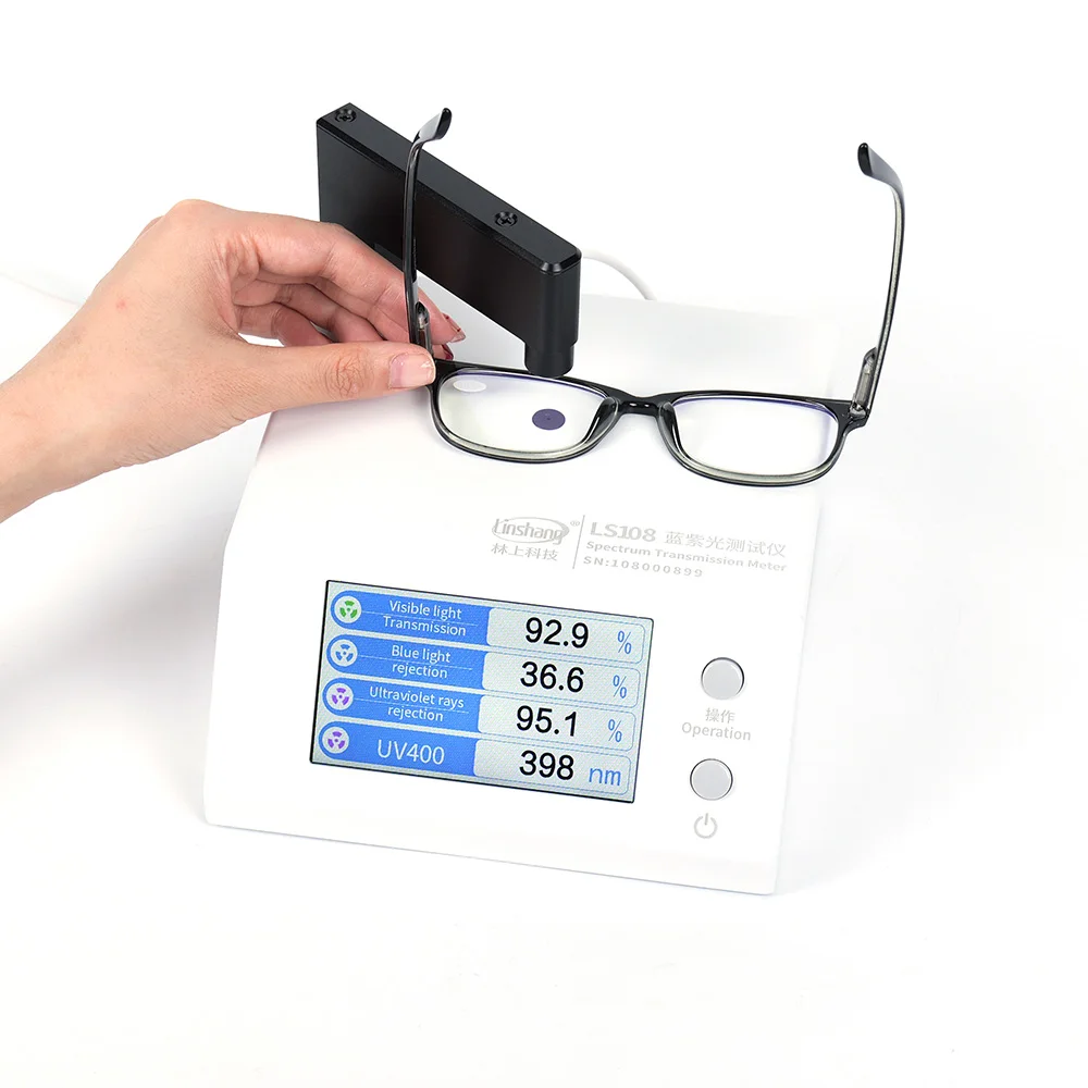 

LS108 Transmission Meter Blue Light UV 400 Transmittance Tester UV Sunglasses Anti Blue Measurement Light Transmission Meter