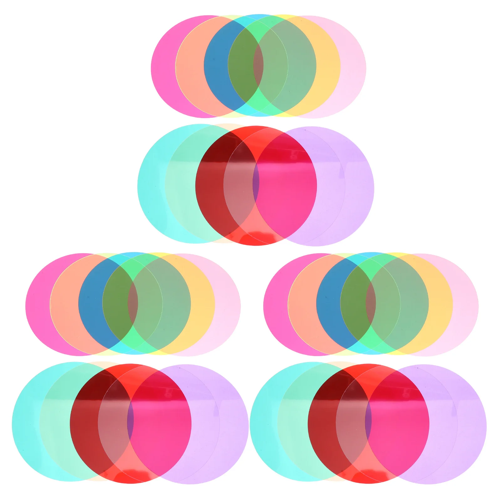 

30Pcs 4.72inch Color Gels for Lighting Photography Stage Flash Transparent PVC Sheets Dualsided Protection Filters