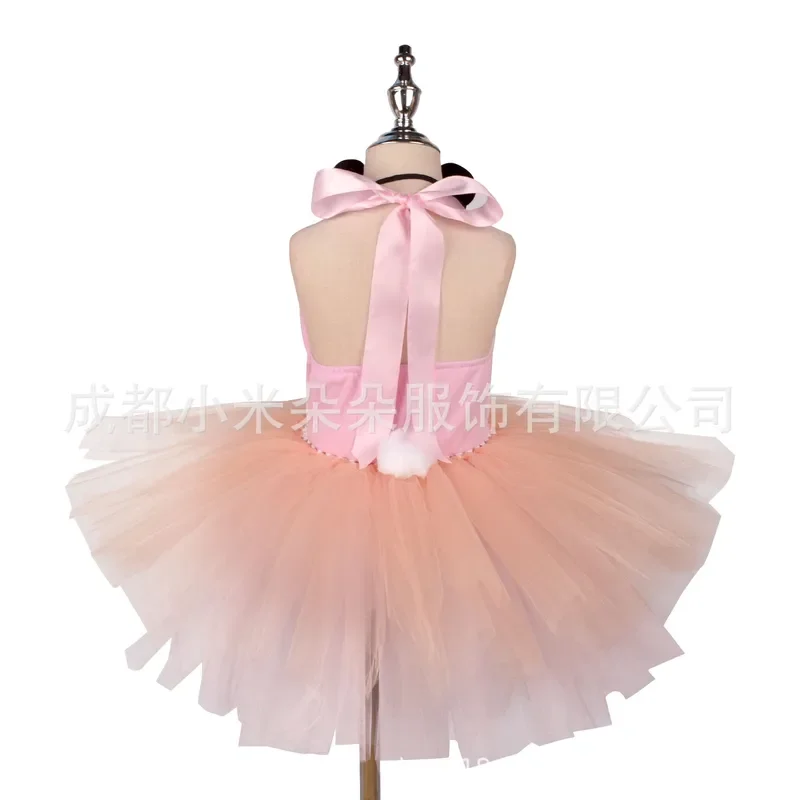 동물 핑크 팬더 코스프레 코스튬 소녀 투투 원피스, 멋진 카니발 생일 판타지, 어린이 캔디 레인보우 원피스, 12Y