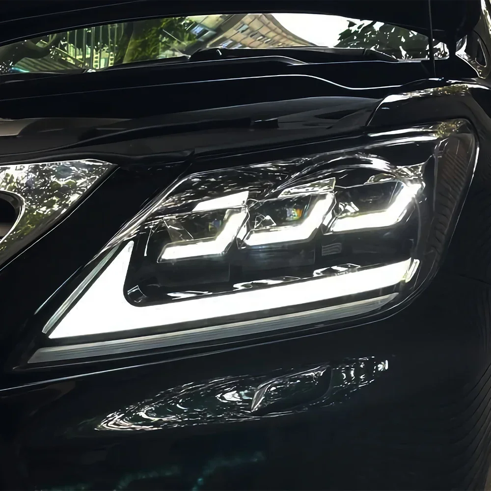

Автомобильные передние фонари для Lexus LX570 2009-2015, обновленная сборка автомобильных фар, светодиодный динамический стример, 3 аксессуары для проектора, инструмент для линз