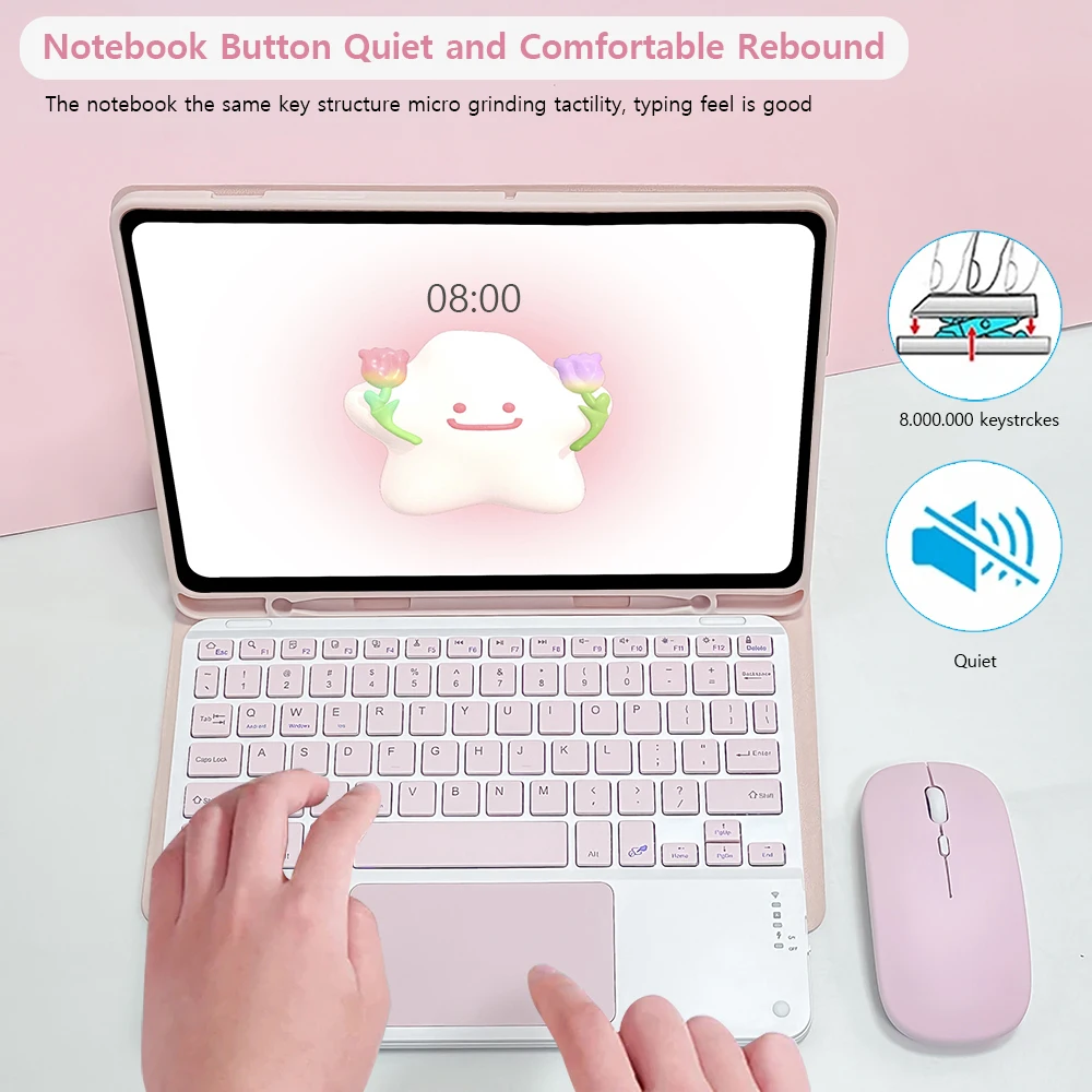 Capa de teclado para samsung galaxy tab a8 10.5 polegadas, para galaxy tab a8 10.5 "tablet case com suporte de lápis e teclado bluetooth