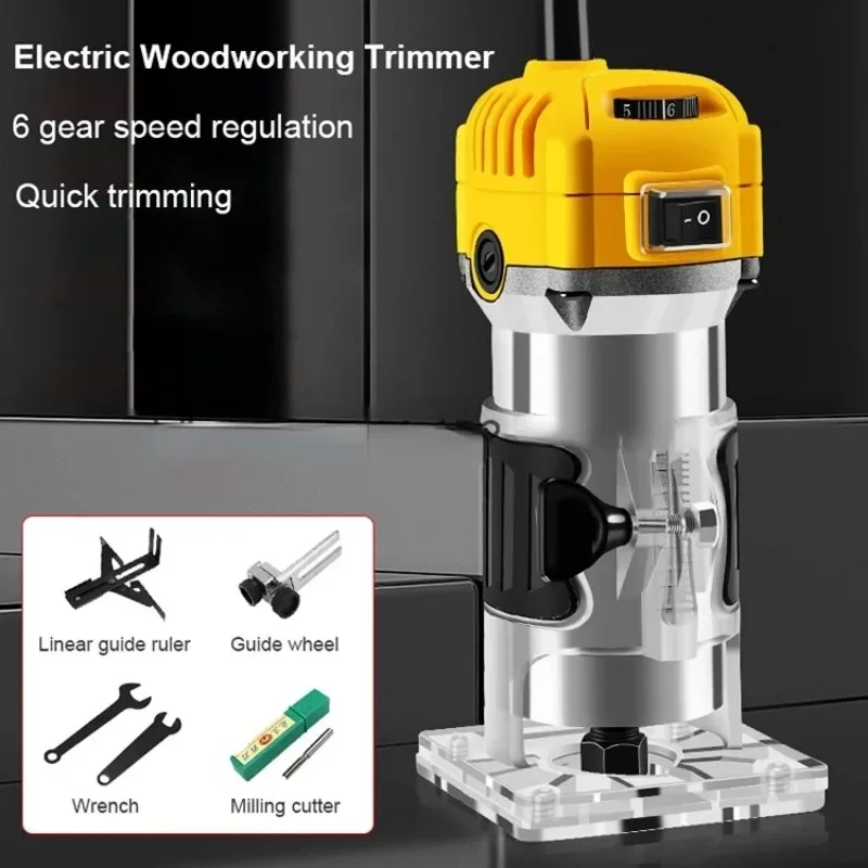 Electric woodworking trimming machine Aluminum alloy speed regulating woodworking