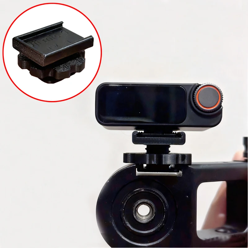 1PCS For DJI Mic 3 Wireless Microphone Receiver Cage Cold Shoe Adapter 3D Printed Fixing Bracket Knob Design Modified Accessory