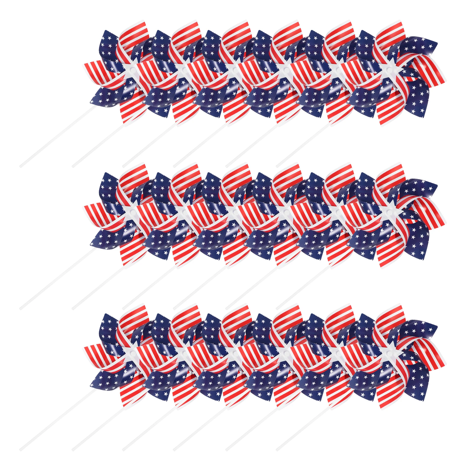 

18pcs Garden Windmill Decor Pvc Pinwheel Outdoor Yard Park Decoration Patriotic 4Th Of July Party Scene Windmill Adornment