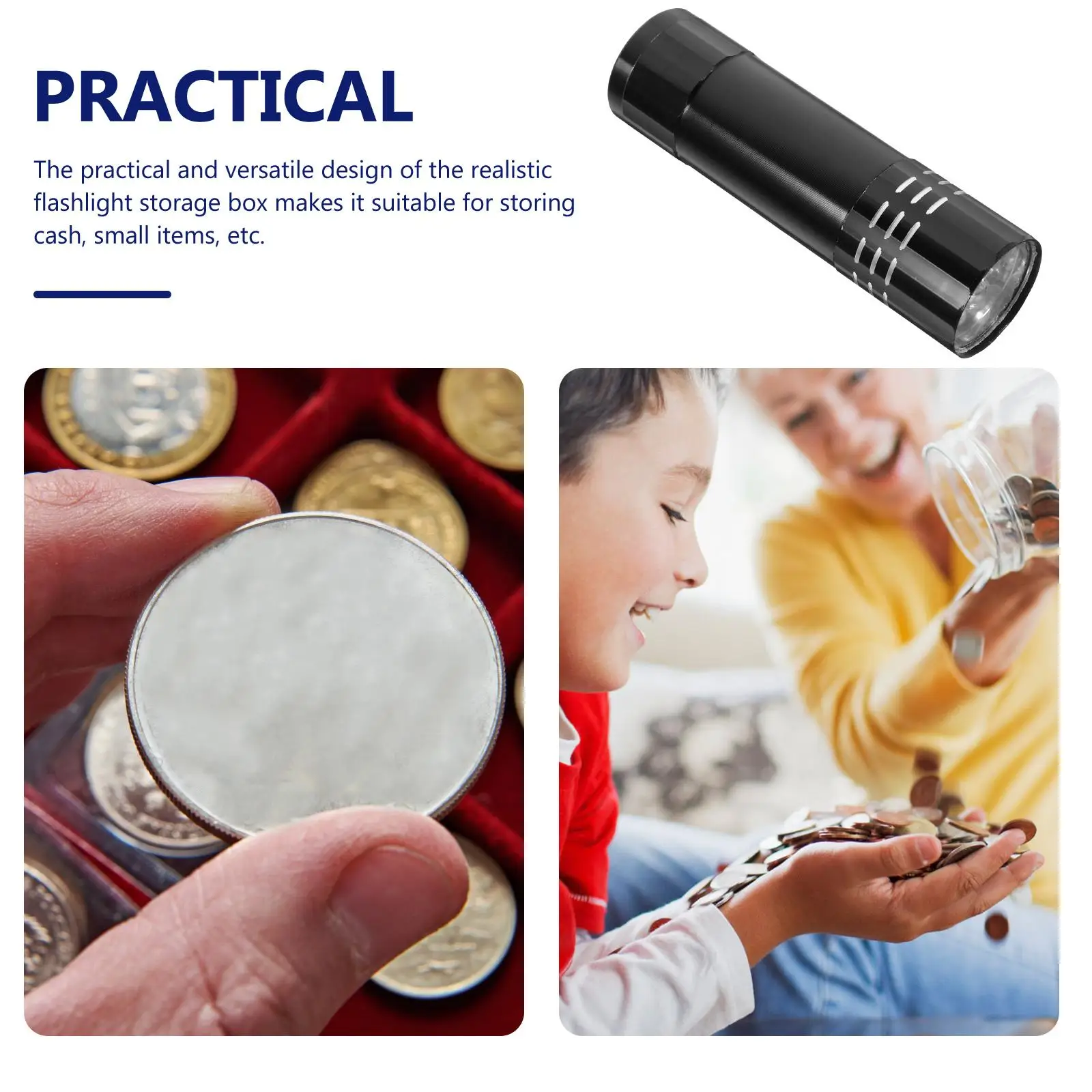 Flashlight Hiding Box UV and Containers Money Secret Small Tools Can Aluminum Alloy Safe Man