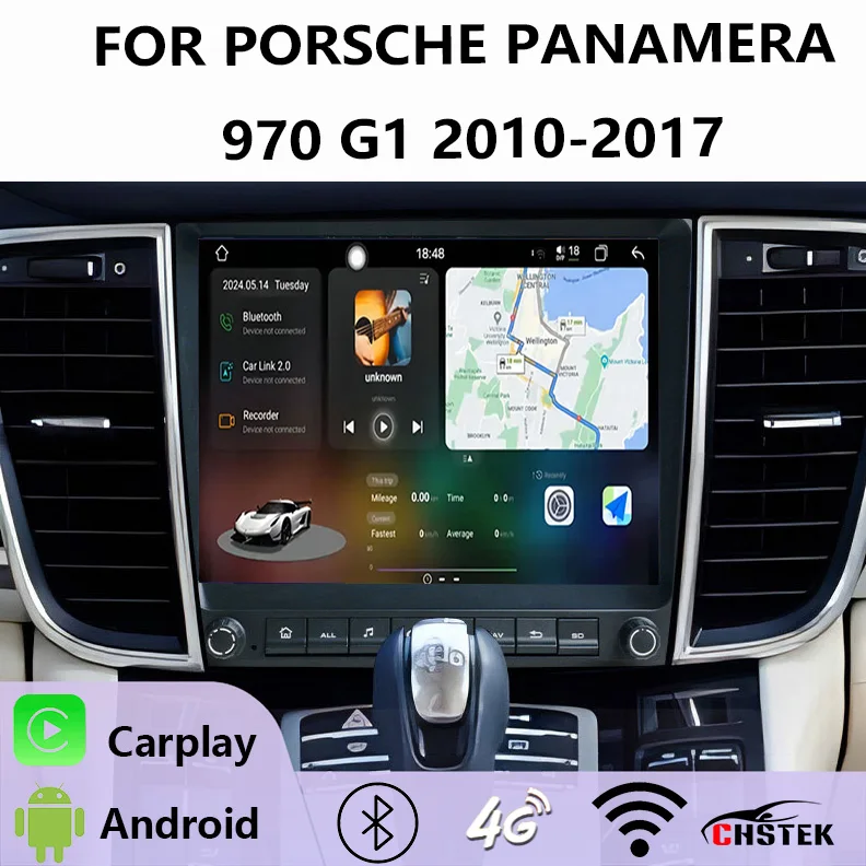 

CHSTEK Автомобильный радиоприемник с Wi-Fi-навигацией 4G ДЛЯ Porsche 2012 2013 2014 2015 2016, GPS-мультимедиа, беспроводной Carplay Android Auto Bluetooth