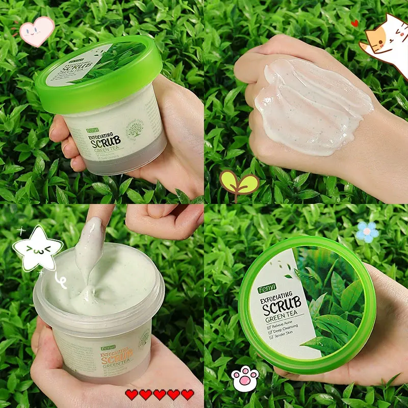 Esfoliante de chá verde alivia acne pele lisa limpeza profunda suavizante Kermatologic