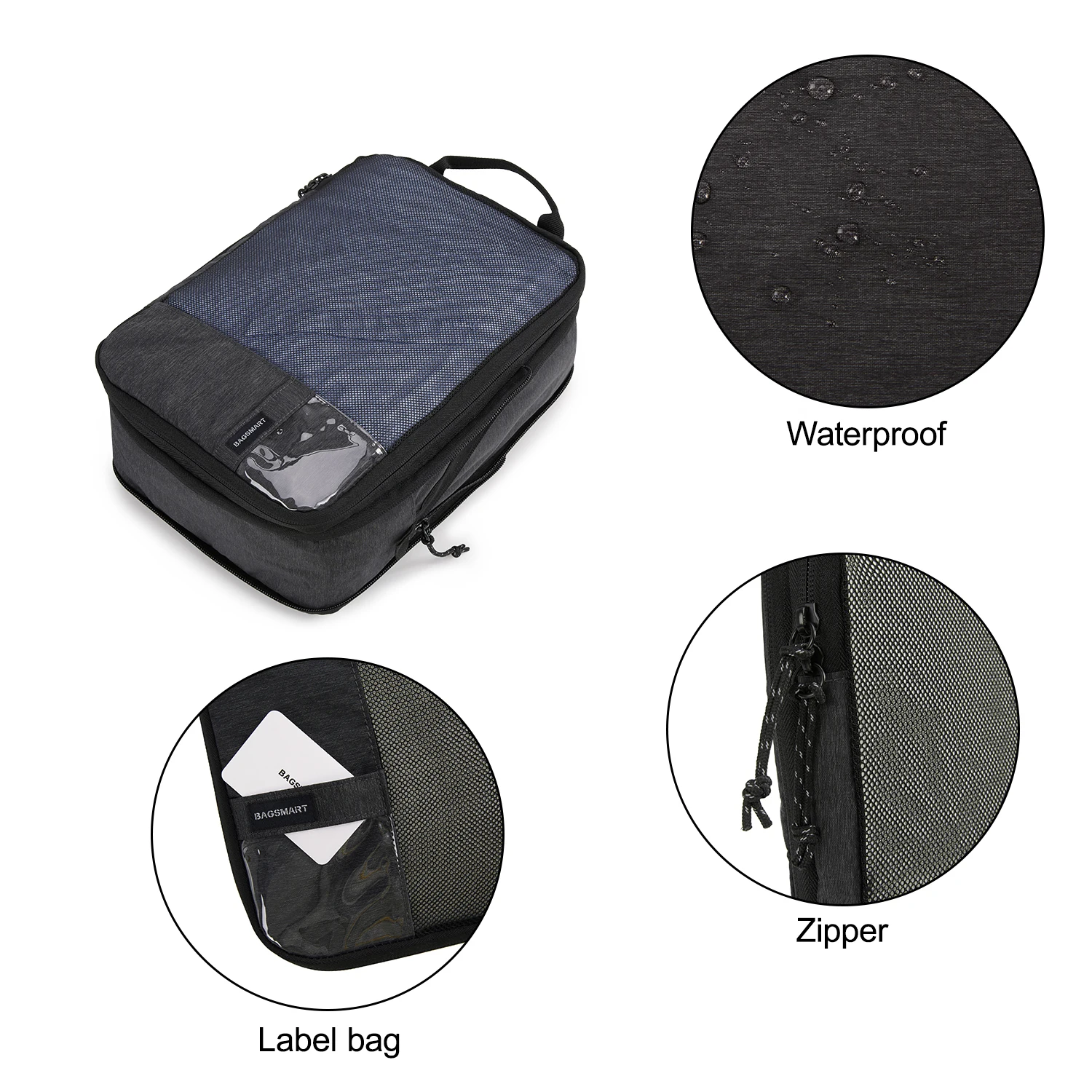 BAGSMART 6PC Expandable Packing Cubes Men Travel Luggage Organizer Carry on Luggage Packing Compression Organizers for Women