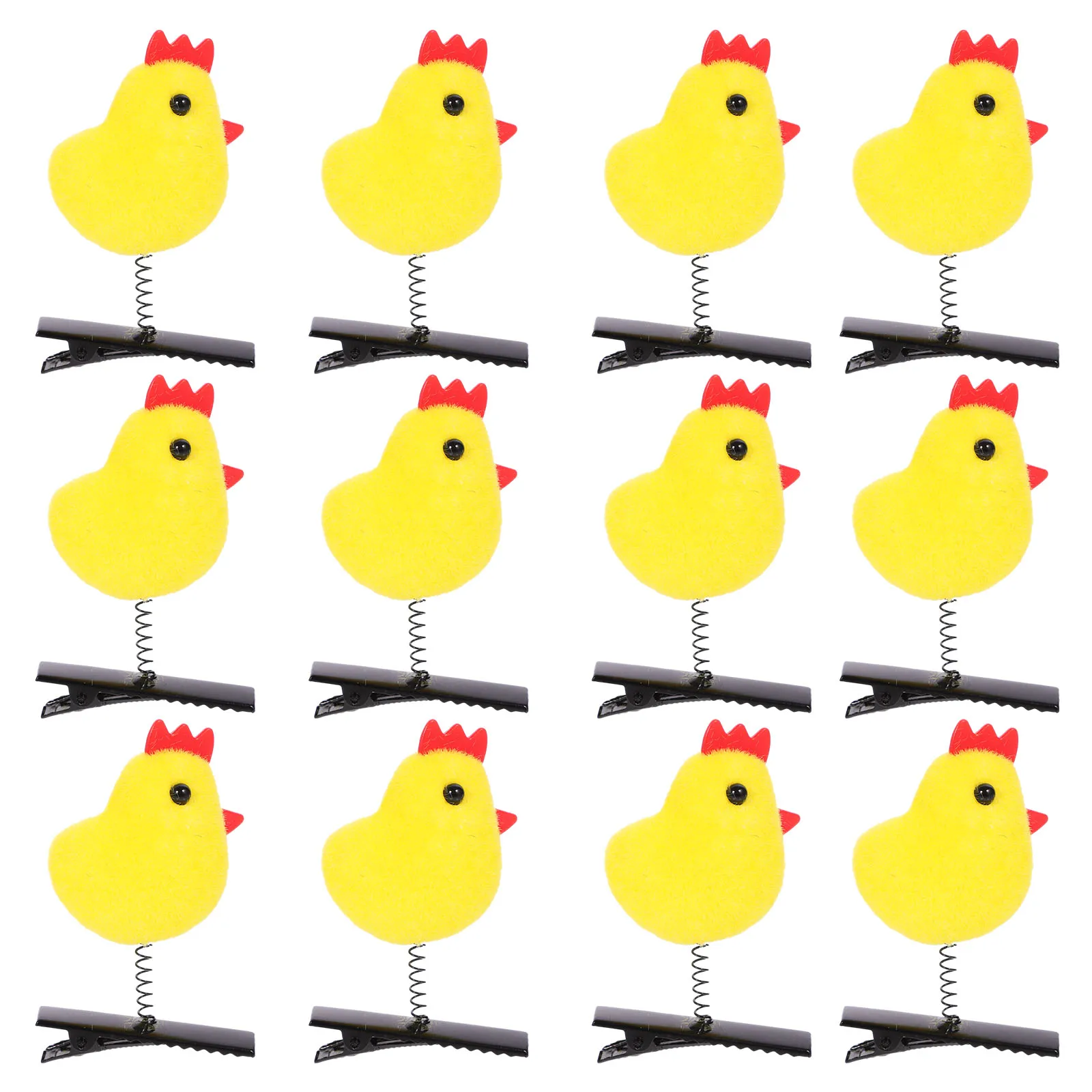 

12 Pcs Yellow Chicken Hair Clips Cute Little Pins for Girls Hair Accessories Ponytails Buns Braids Daily Replacement Durable