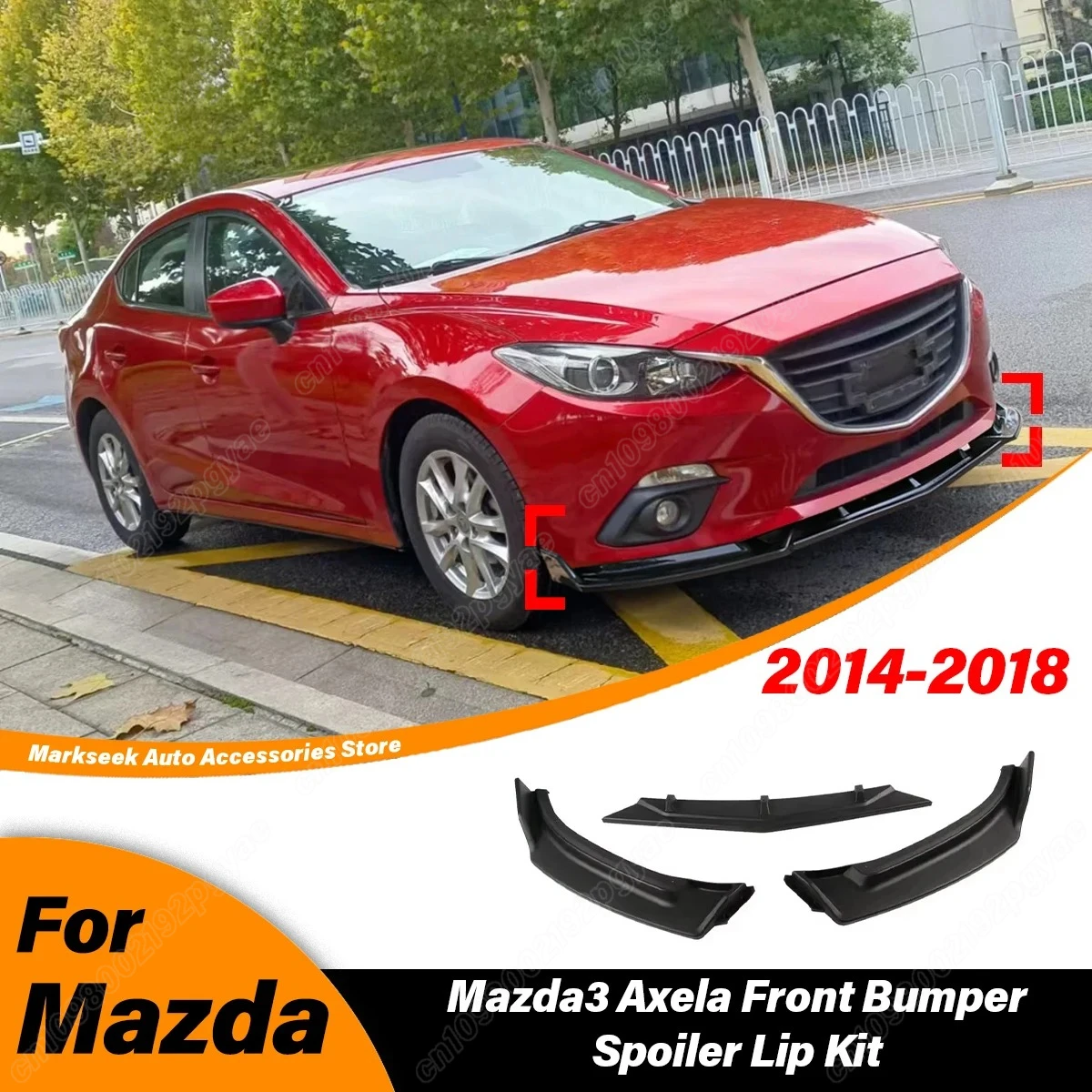 

For Mazda 3 Axela 2014 2015 2016 2017 2018 Automobile Front Bumper Splitter Lip Splitter Screw Shield Body Modification Kit