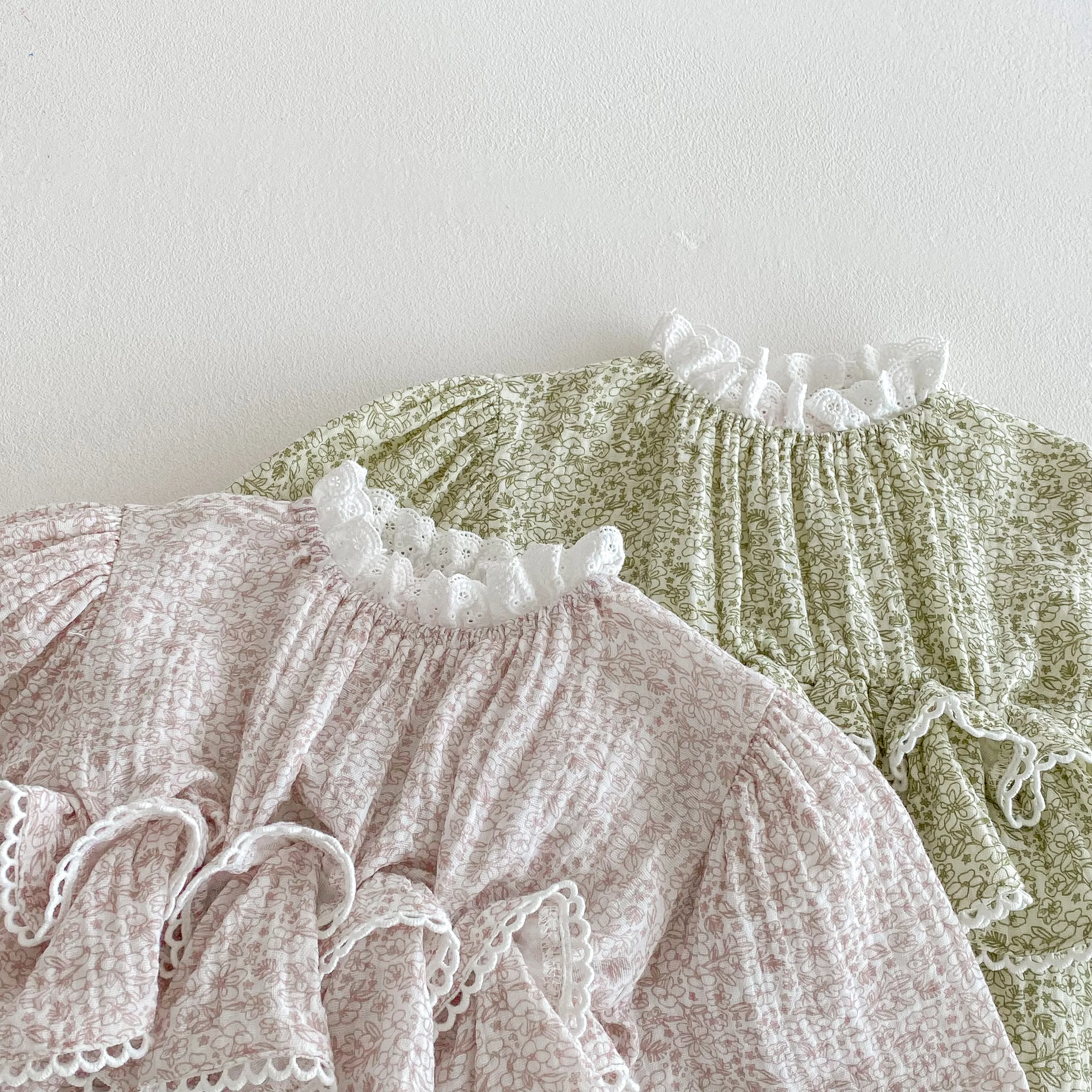 الحلو الوليد الطفل بنات طبقات مزدوجة الدانتيل رومبير دافئ كم طويل تول الطفل توتو رومبير فستان للطفل الفتيات الملابس 0-2Y #5