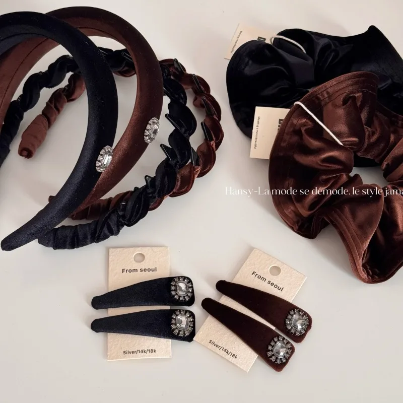 

Autumn winter high cranial headband velvet women twist toothed hoop simple elegant hair accessories face wash