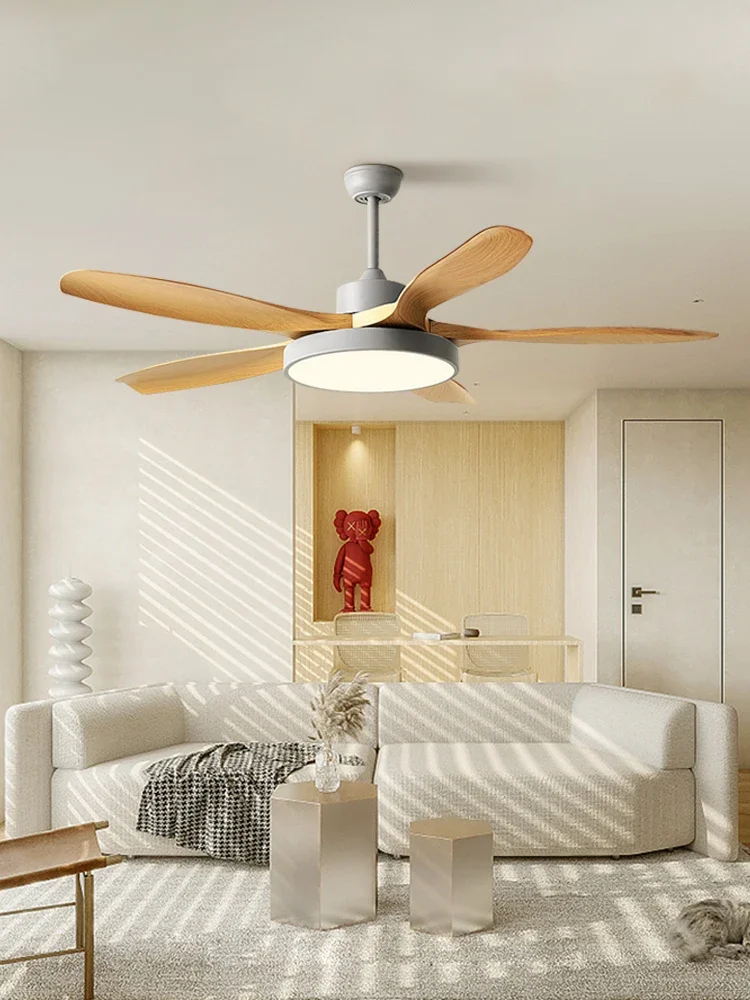 

Living room fan light chandelier light Japanese log wind designer new modern simple bedroom dining room hall lamp