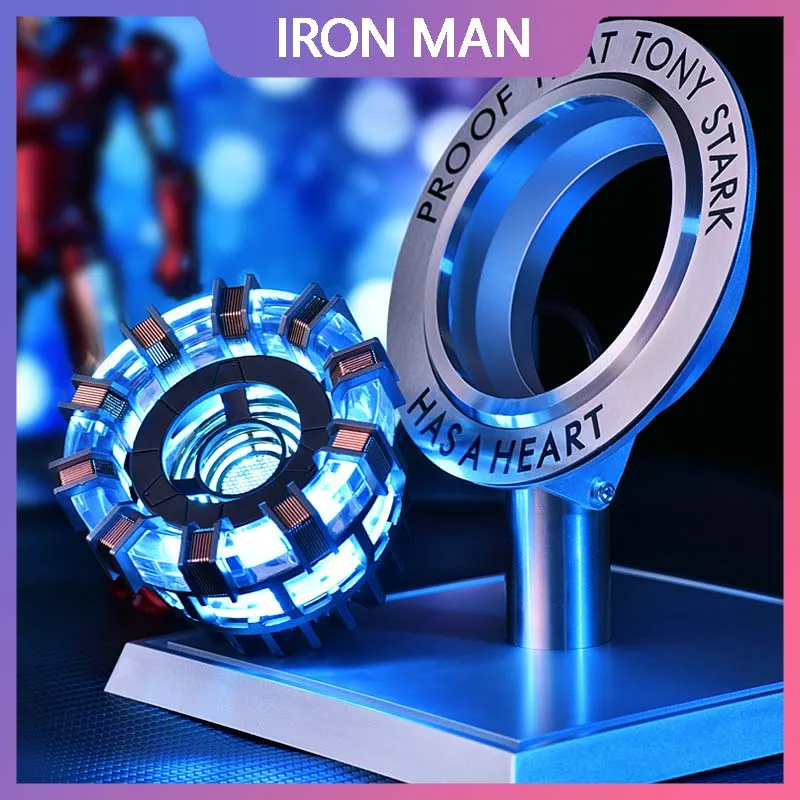 1:1 Iron Man Mk1/MK2 Alloy Reactor Heart Arc Reactor Figure Model Ornaments First Generation Ark Toy Chest Lamp Collection Gift