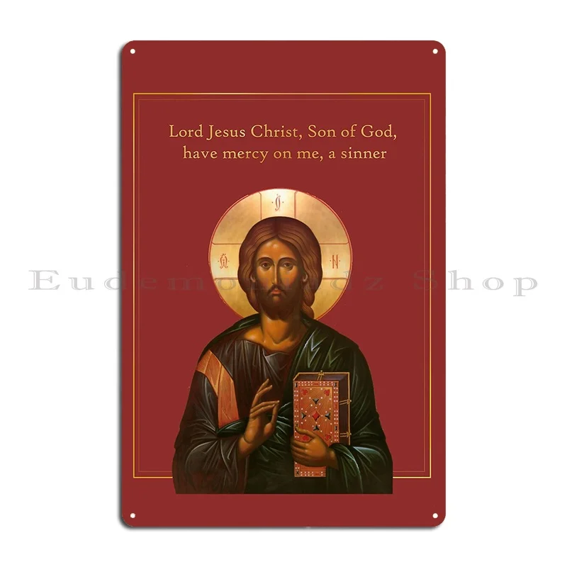 Jesus Prayer Icon Eastern Orthodox Church Metal Signs Pub Party Plates Create Designer Wall Pub Tin Sign Poster