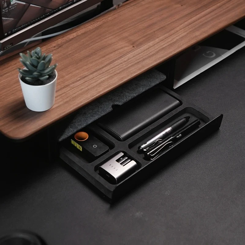Modular Computer Monitor Height Bracket with Storage Drawers Desk Frame Accessories Desk Storage Drawers for Organizing