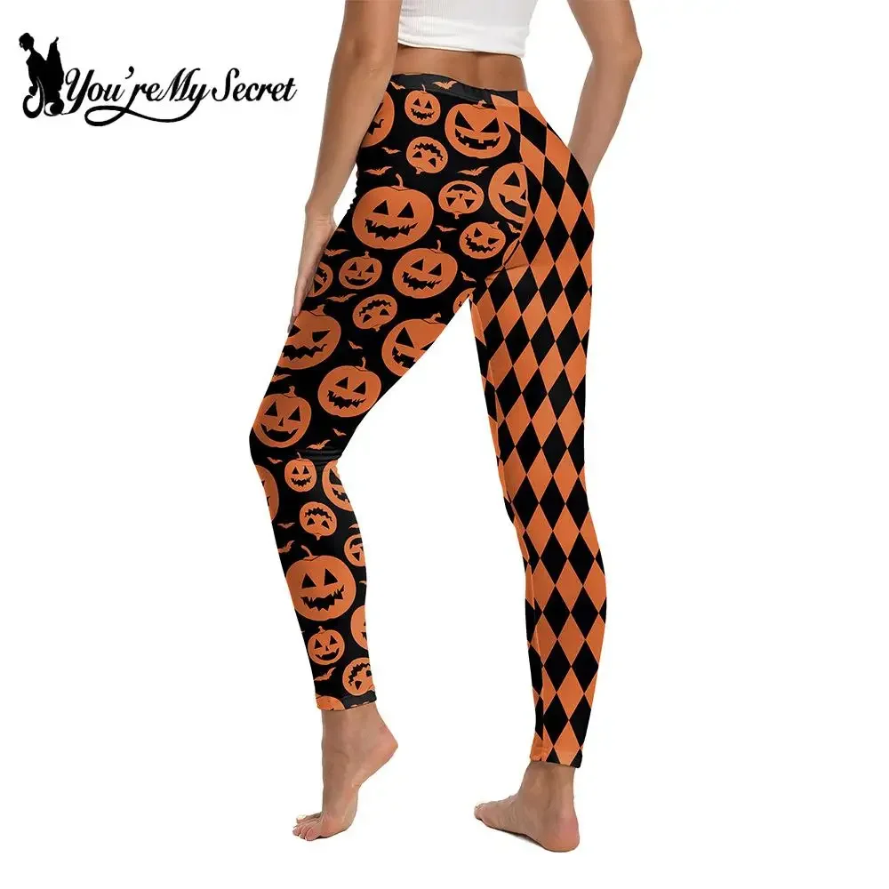 [You're My Secret] New Female Pants Halloween Women's Pumpkin Print High Waist Outdoor Sports Casual Gothic Leggings Trousers