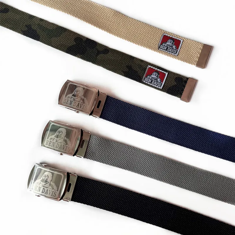 Fashion Mens Metal Slide Buckle Waist Belts Che Guevara Pattern Canvas Army Outdoor Casual Unisex Jean Accessories Leisure Strap