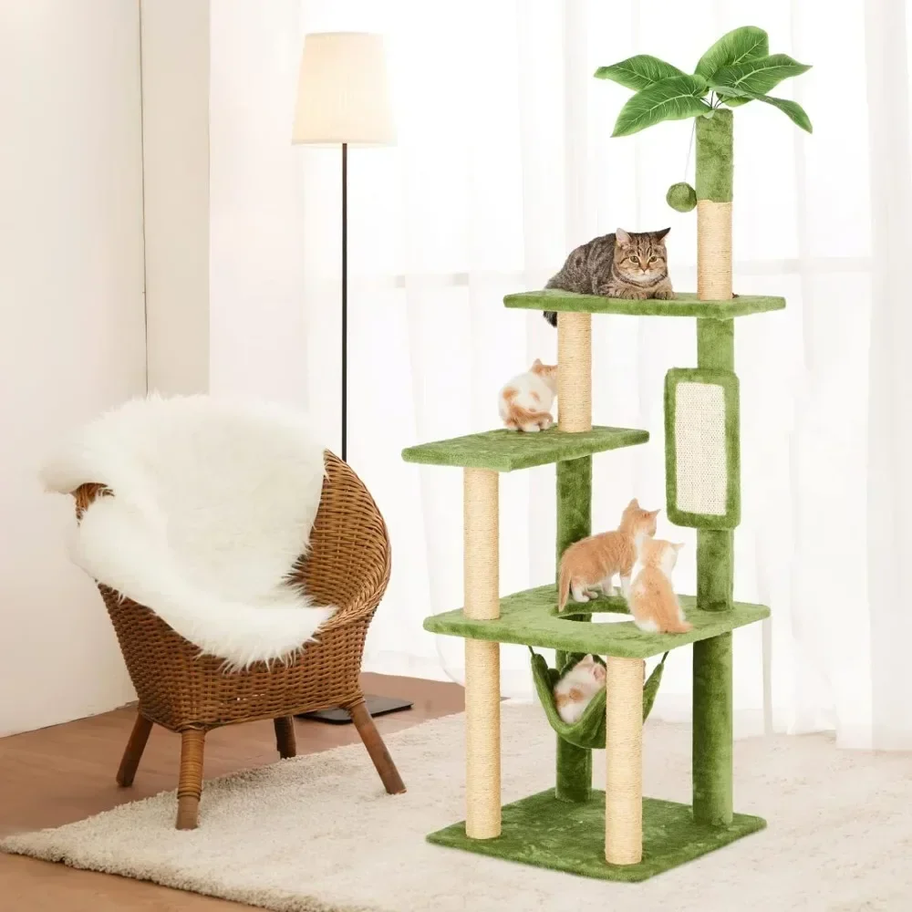 Tree for Cats Plush Cat House With Hang Ball Toy and Cat Sisal Scratching Posts Cat Furniture Free Shipping Pet Products Home