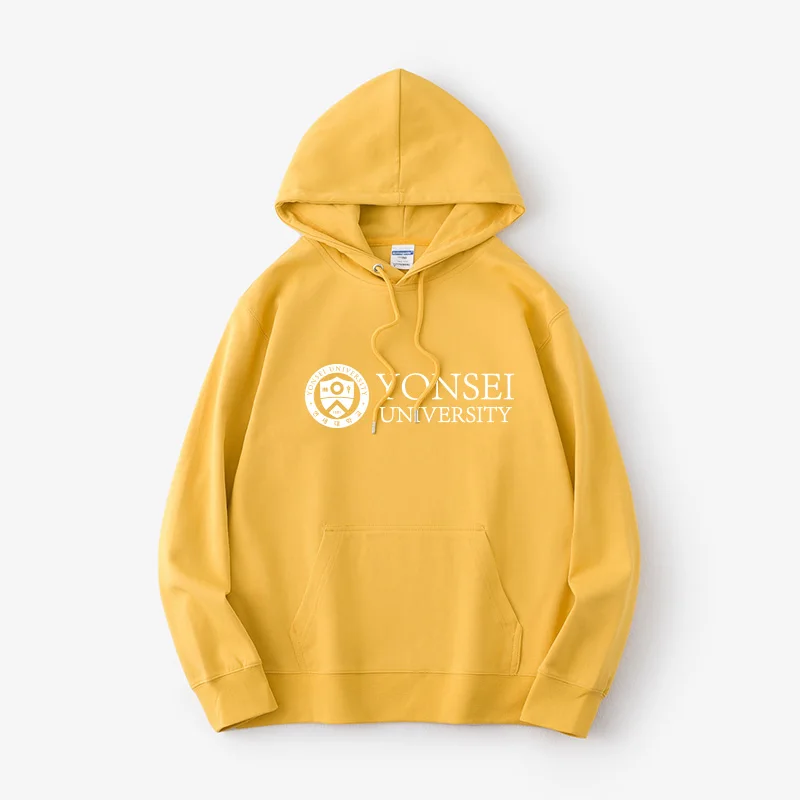 Moletom Oversize Yonsei Universi, Suéter Escolar, Estilo Japonês, Manga Longa, Algodão e Poliéster, Jaqueta Feminina