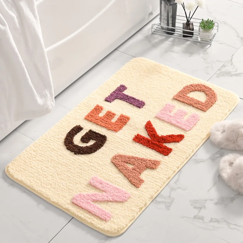 50x80cm Big Bath Mats Cute Colorful Get Naked Tufted Luxury Fluffy Thick Shaggy Kitchen Rug Carpet Bathroom Floor Rugs 바닥 깔개