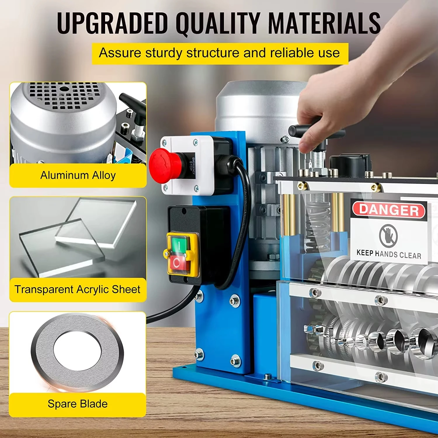 DG-750 1.5-38mm Wire Stripping Machine Copper Cable Stripper Scrap Recycle Tool Automatic Electric Wire Stripper