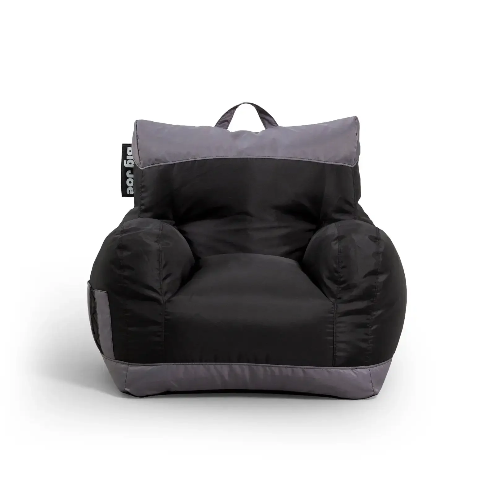 Dorm Bean Bag Chair, Kids/Teens, Smartmax 3ft, Two Tone Black