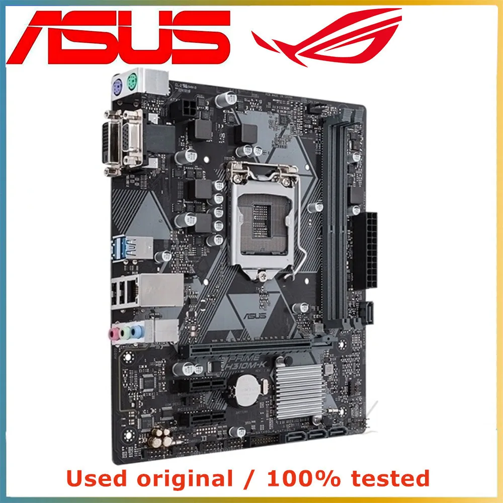 For ASUS PRIME H310M-K Motherboard LGA1151 DDR4 32GB VGA DVI