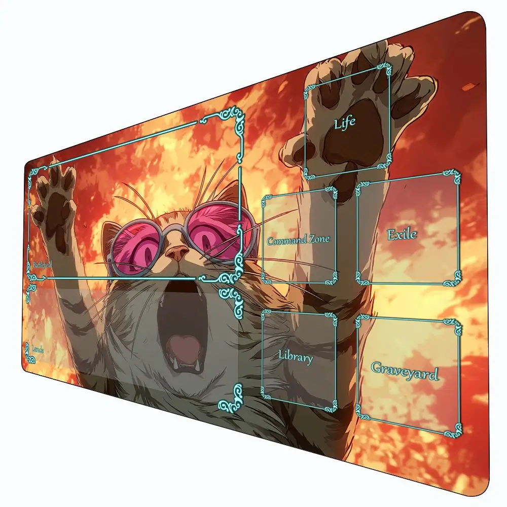 

Яркий DJ кот аниме Magic Playmat Card Battle игровой коврик со зонным игровым ковриком mtg 60X35 см настольный коврик подходит для игровых сборов