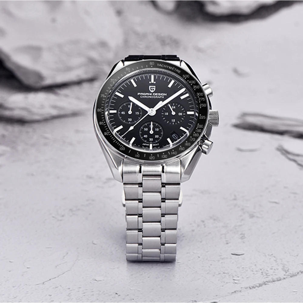 2025 جديد PAGANI DESIGN V5 القمر ساعات رجالية فاخرة ساعة كوارتز للرجال كرونوغراف مقاوم للماء الرياضة ساعة من الفولاذ المقاوم للصدأ #5